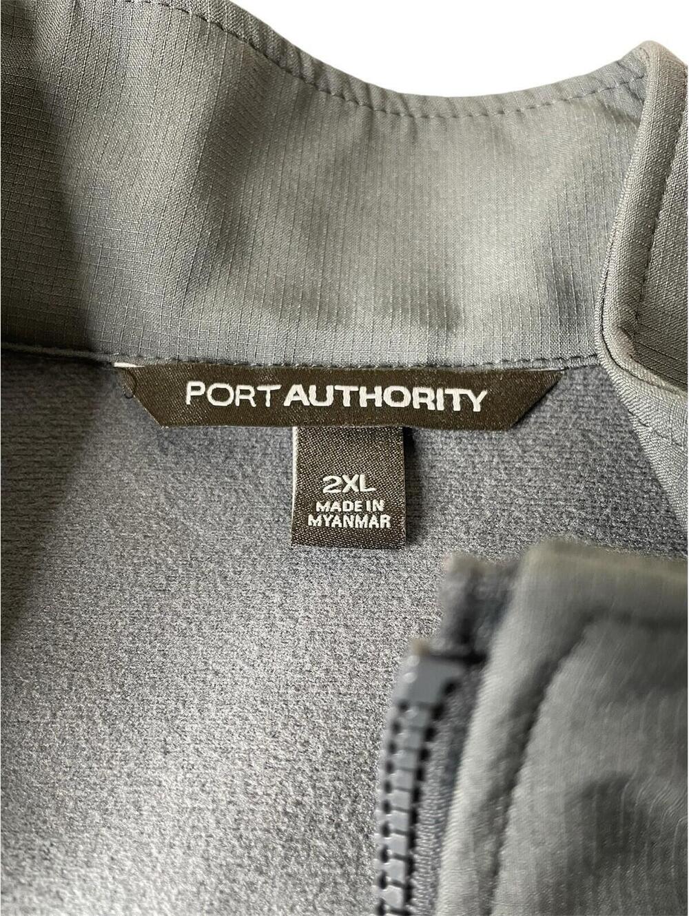 Port Authority Gray Full Zip Soft Polyester Jacket Mens Size 2XL